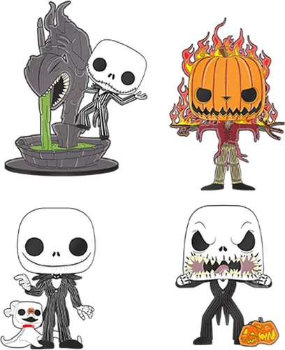 Vista 2 de Loungefly Funko Pop! The Nightmare Before Christmas - This is Halloween, Jack Skellington - Juego de 4 pines