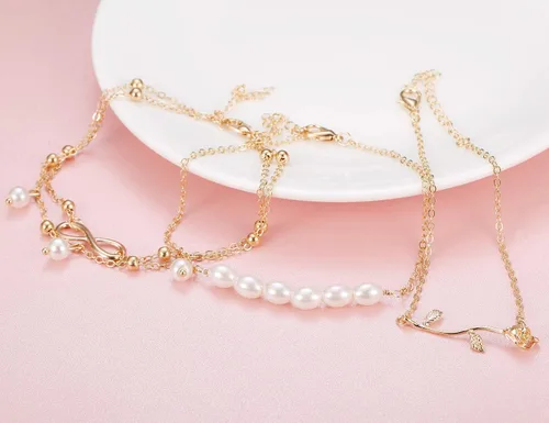 Vista 6 de Finrezio 8-12PCS Anklets for Women Girls Adjustable Boho Turtle Starfish Beach Ankle Bracelets Foot Jewelry Set Handmade