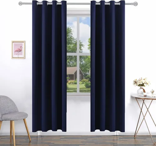 Vista 52 de Pickluc - Paneles de cortinas opacas con ojales, cortinas para bloquear la luz para el dormitorio, aisladas térmicamente, reducción de ruido