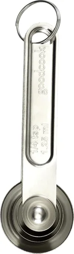 Vista 2 de Good Cook Classic, Cucharas de medir acero inoxidable, Set de 4, Plateado