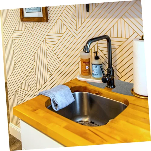 Vista 7 de OSALADI Alfombrilla antiderrames para bañera para fregadero de cocina, soporte de esponja absorbente, lavable, protector de fregadero reutilizable
