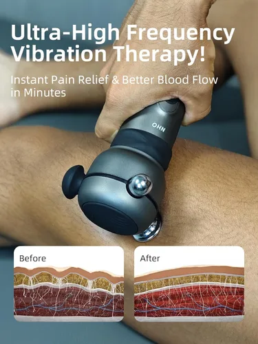 Vista 4 de NHO Pistola de masaje, masajeador de terapia para cuello, espalda, mano, brazo y pies alivio del dolor, masajeador de cuello, pistola de liberación