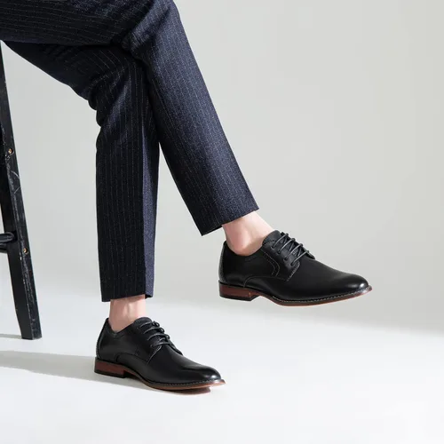 Vista 6 de Vostey Zapatos de vestir para hombre clásicos con punta de ala Brogue Oxfords
