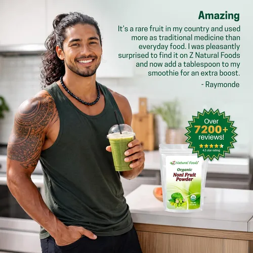 Vista 8 de Z Natural Foods Noni Fruit Powder - Superalimento orgánico crudo sin gluten sin OMG - Apoya la digestión saludable y la energía - Repleto