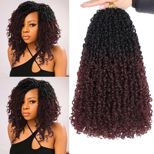 Vista 43 de Unionbeauty - Paquete de 8 trenzas de ganchillo Yanky Twist de 6 pulgadas, 8 paquetes, color negro natural, micro Passion Twist, extensiones