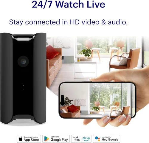 Vista 2 de Cámara de seguridad para interiores Canary Pro 1080p HD WiFi IP Observación de video en vivo 24/7, sirena, monitor de clima, alertas