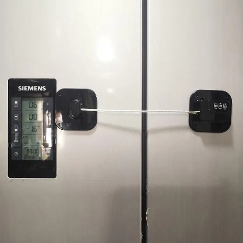 Vista 5 de YEYA Cerradura de puerta de refrigerador mejorada con combinación para Negro 1 paquete