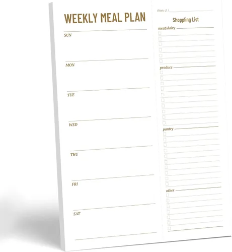 Vista 8 de Planificador semanal de comidas, bloc de notas magnético sin fecha con lista de comestibles, 7 x 9 pulgadas, 52 semanas, almohadilla de Multi