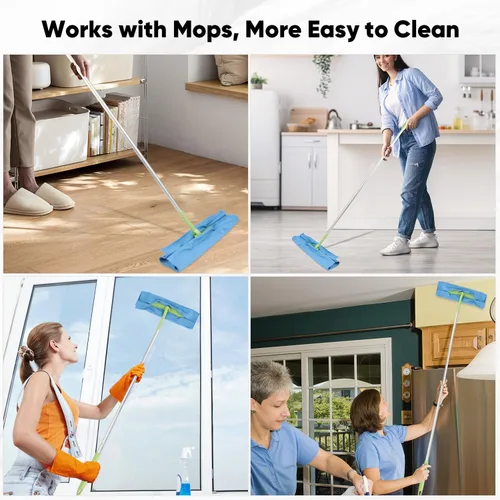 Vista 6 de HOMEXCEL Paños de limpieza de microfibra de vidrio, paquete de 6 unidades, sin pelusa, paño de limpieza mágico de microfibra reutilizable para Azul