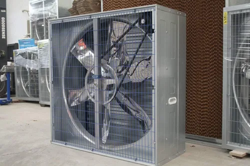 Vista 2 de Ventilador de escape de invernadero accionado por correa de 40 pulgadas con obturador de empuje, ventilador de vanilación de invernadero