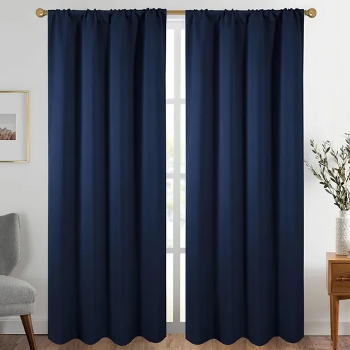 Vista 64 de Diraysid Cortinas opacas beige para dormitorio y sala de estar, cortinas con aislamiento térmico para oscurecer la habitación, 42 x 63 pulgadas, 2