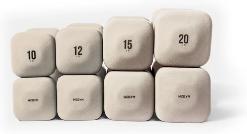 Vista 21 de WeGym SafeGrip Square Dumbbells with Anti Slip Handles, Aesthetic Free Weights for Home Workouts, Stable Design Prevents Rolling during Floor