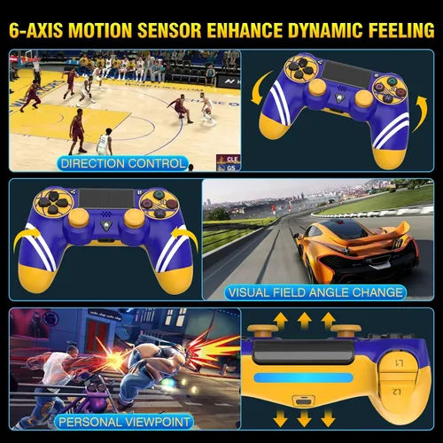 Vista 2 de Akvwj P4 Controller Wireless Remote Compatible with Playstation 4SlimPro with Dual Vibration6-Axis Motion SensorAudio Collector's