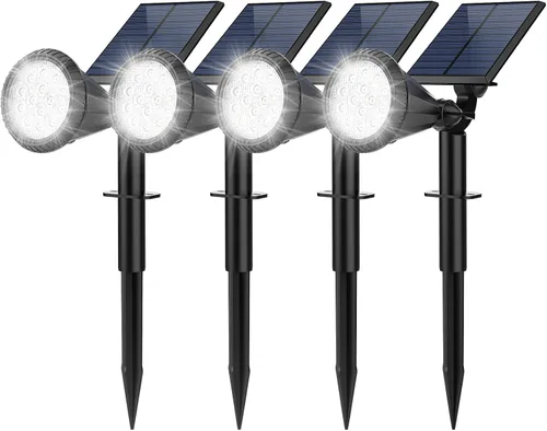 Vista 19 de Focos solares para exteriores, cambio de color, 7 modos/14 luces LED solares para exteriores, impermeables, RGB multicolor, luces solares