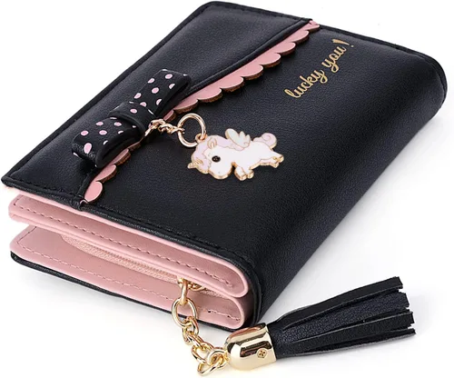 Vista 7 de UTO Wallet for Girls Cute Leather Vegan Small Women Tassel Pendant Card Holder Kawaii Coin Purse 1095
