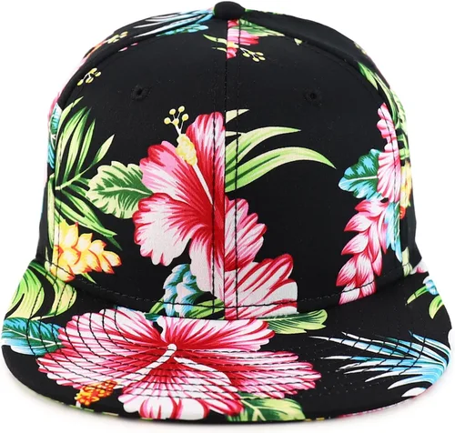 Vista 2 de Gorra de Snapback con diseño floral tropical hawaiano