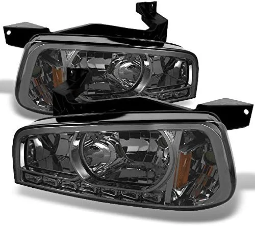 Vista 8 de AKKON - Faros delanteros LED DRL negros para Dodge Charger 06-10 con luces intermitentes de esquina izquierda + derecha