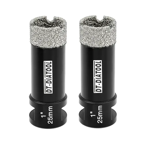 Vista 26 de DT-DIATOOL Broca de núcleo de diamante de 1/4 pulgada con hilo 5/8"-11 de vacío soldado para baldosas de porcelana, cerámica, gres, mármol, granito