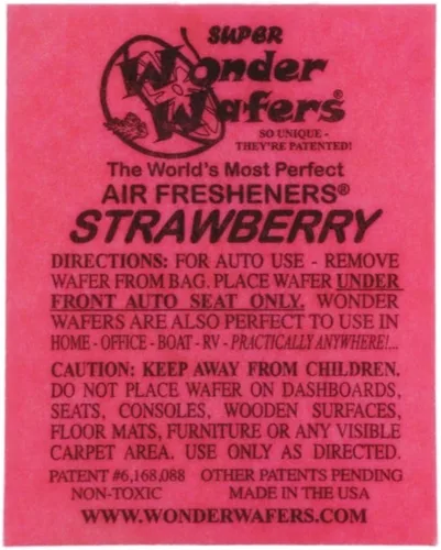 Vista 8 de Wonder Wafers ambientadores de aire 25 unidades. Envueltos individualmente, fragancia de polvo de bebé