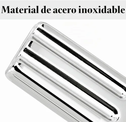 Vista 4 de Paquete de 12 moldes de paletas de acero inoxidable, moldes caseros para paletas de hielo con soporte, máquina reutilizable de cabeza plana