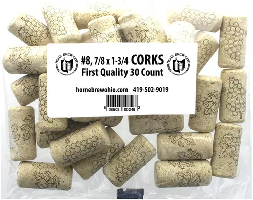 Vista 4 de Home Brew Ohio #8 Corchos rectos, 7/8" x 1-3/4" (paquete de 30)