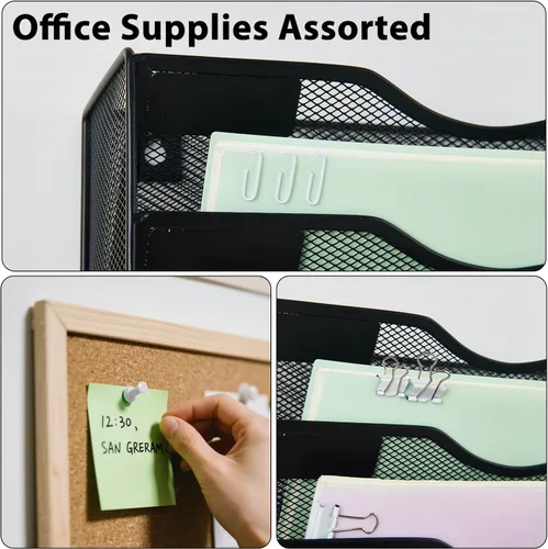 Vista 2 de LEKETREE Organizador de archivos de pared colgante con oficina surtido, 5 bolsillos de malla para colgar carpetas de archivos colgantes para colgar