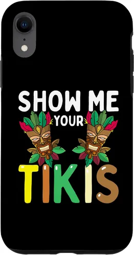 Vista 8 de Carcasa divertida para iPhone 14 Show Me Your Tikis Boobs Aloha Hawaii Luau