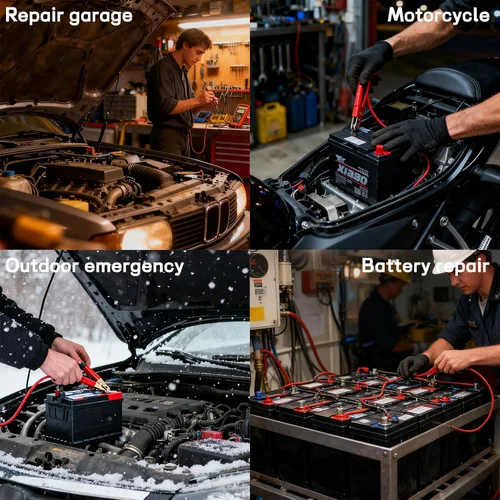 Vista 4 de Cargador de batería de automóvil, cargador y mantenedor de goteo de 12 V y 6 amperios, cargador de batería completamente automático inteligente