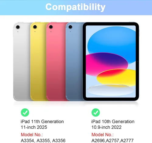 Vista 8 de LAMA Funda con Teclado Touchpad para iPad (A16) 11ª generación 2025/10ª generación 2022, funda tipo folio con soporte para lápiz, trackpad