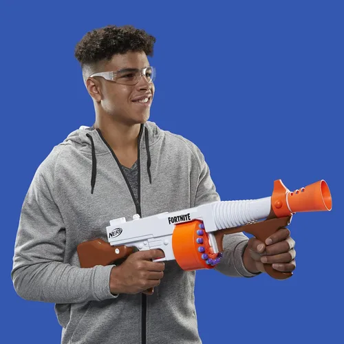 Vista 3 de Nerf Fortnite DG Lanzador de Dardos - Tambor Giratorio de 15 Dardos, Acción de Bombeo, 15 Dardos Oficiales Nerf
