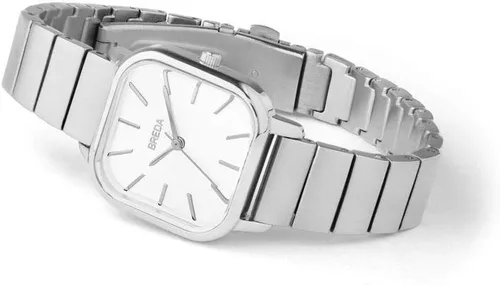 Vista 2 de Breda Esther 1735 Reloj de pulsera cuadrado con pulsera de acero inoxidable, 1.024 in