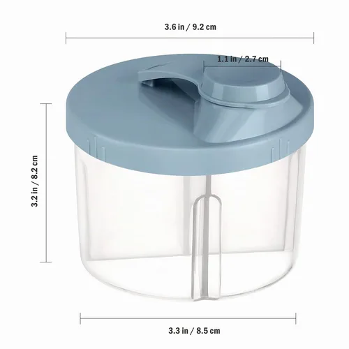 Vista 8 de Accmor - Dosificador de fórmula para bebés para llevar, contenedor giratorio sin derrames de cuatro compartimentos para llevar, contenedor de snacks