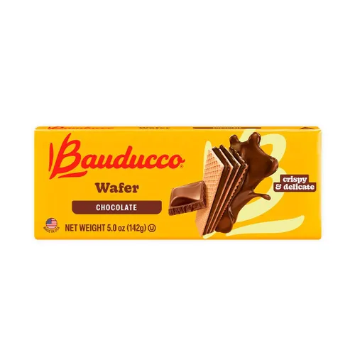 Vista 6 de Bauducco Galletas de oblea, chocolate y avellana, porción individual, 14.1 onzas (paquete de 10), obleas crujientes envueltas individualmente