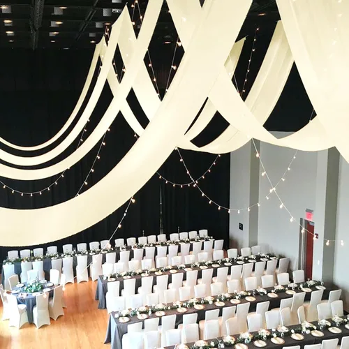 Vista 40 de 6 paneles de cortinas de techo azul bebé para boda, cortinas de techo de 5 pies x 10 pies, tela de drapeado para arco de boda, cortinas
