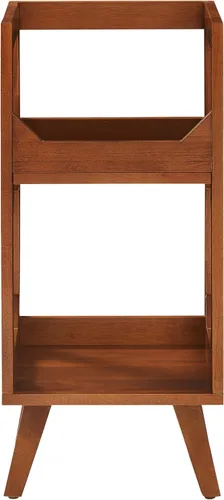 Vista 2 de Crosley Furniture Asheville - Soporte pequeño de discos moderno de mediados de siglo, almacenamiento de vinilo, con capacidad para hasta 130 discos