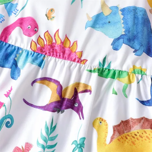 Vista 4 de PATPAT Toddler & Baby Girl Dresses Sleeveless Dinosaur & Ruffled Bowknot Tank Dresses for Kids, 18-24 Months to 5-6 Years