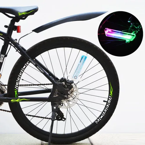Vista 7 de Luces de rueda de bicicleta, luces de rueda de bicicleta para conducción nocturna, reflector de radios de bicicleta, impermeable, 2 modos