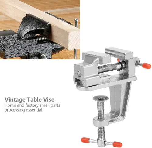 Vista 3 de Mini alicates planos Miniatura Banco Vise Abrazadera de mesa Pinzas planas Prensa de taladro Vice Mesa de aleación de aluminio Herramienta