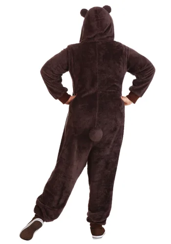 Vista 2 de Disfraz Enterizo de Oso Pardo Talla Plus para Adultos Multicolor