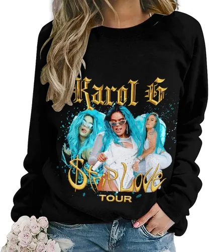 Vista 2 de PAPERBAGS Sweatshirt Womens Graphic Crewneck Long Sleeve Sweatshirts Casual Pullover Tops