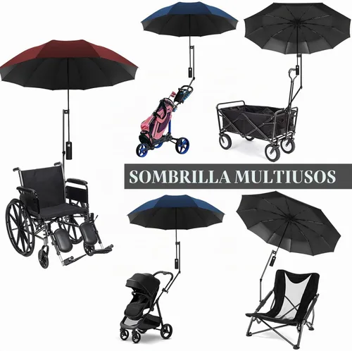 Vista 7 de XLINGZA Sombrilla de playa UPF 50+ con abrazadera universal ajustable