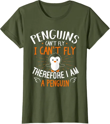 Vista 82 de Penguins Can't Fly Shirt - Camiseta de regalo para amantes de los pingüinos, Azul Azul Marino