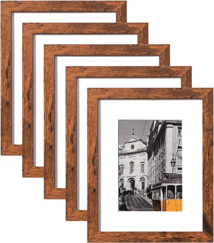 Vista 15 de eletecpro Juego de 5 marcos de fotos de 8 x 10 pulgadas, collage de fotos, decoración de pared, fotos de 5 x 7 con paspartú o de 8 x 10 pulgadas sin
