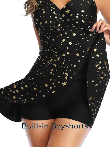 Vista 4 de Summer Mae - Traje de baño para mujer de una pieza con control de abdomen y estampado floral, talla extra grande.
