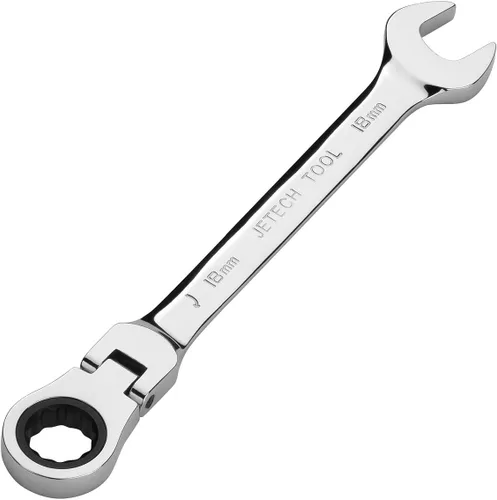 Vista 9 de Jetech Llave de trinquete de cabezal flexible de 8 mm, acero Cr-V de grado industrial, 12 puntos, diseño desviado de la esquina, trinquete de 72
