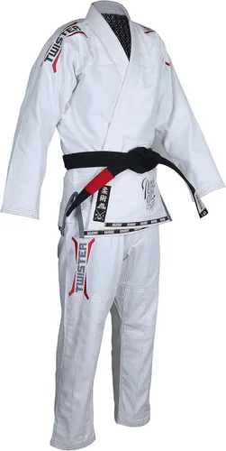Vista 4 de Twister Gris 3.0 Brasileño Jiu Jitsu Gi Preshrunk Pearl Weave 16.76 oz 100% Algodón
