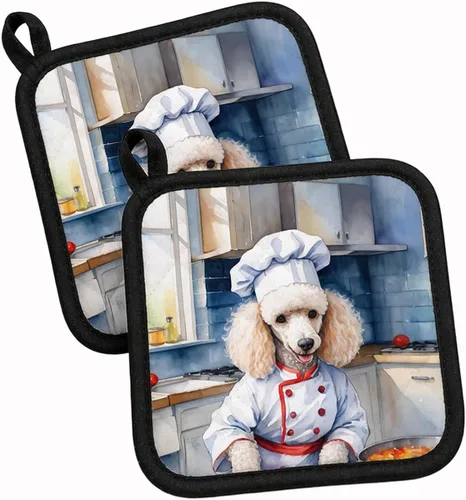 Vista 137 de Caroline's Treasures Coton de Tulear El Chef Par de Agarraderas de Ollas de Cocina Resistentes al Calor Juegos de Agarraderas de Ollas Almohadillas