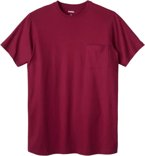 Vista 41 de KingSize Big & Tall Shrink-Less - Camiseta ligera, con cuello redondo, con bolsillo para hombre Gris Caliente Carbón