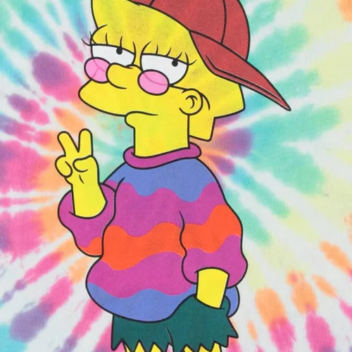 Vista 5 de The Simpsons Bart Simpson - Camisa clásica para hombre, Homer, Bart, Lisa, camiseta de teñido anudado