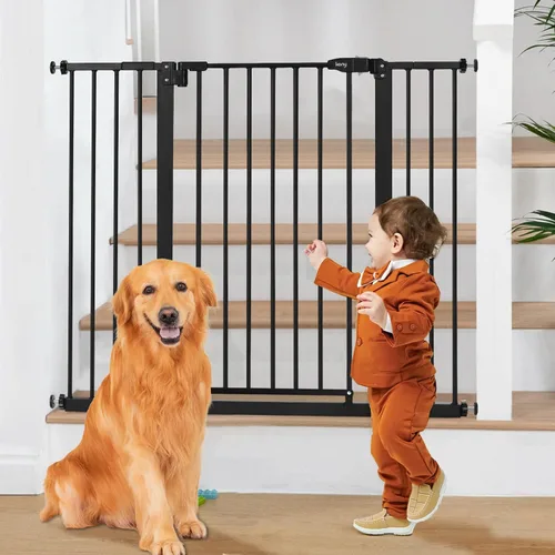 Vista 13 de keny - Puerta de seguridad para perros de 29 a 42.5 pulgadas para escaleras, cierre automático Puerta para mascotas fácil de montar a presión
